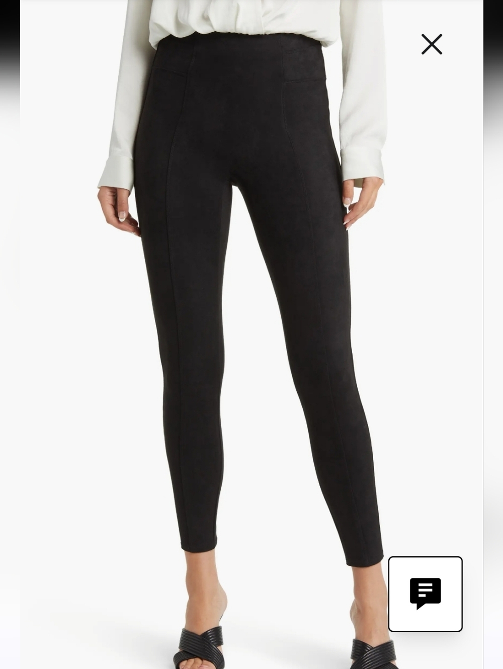 Spanx High Waist Faux Suede Leggings 2X black